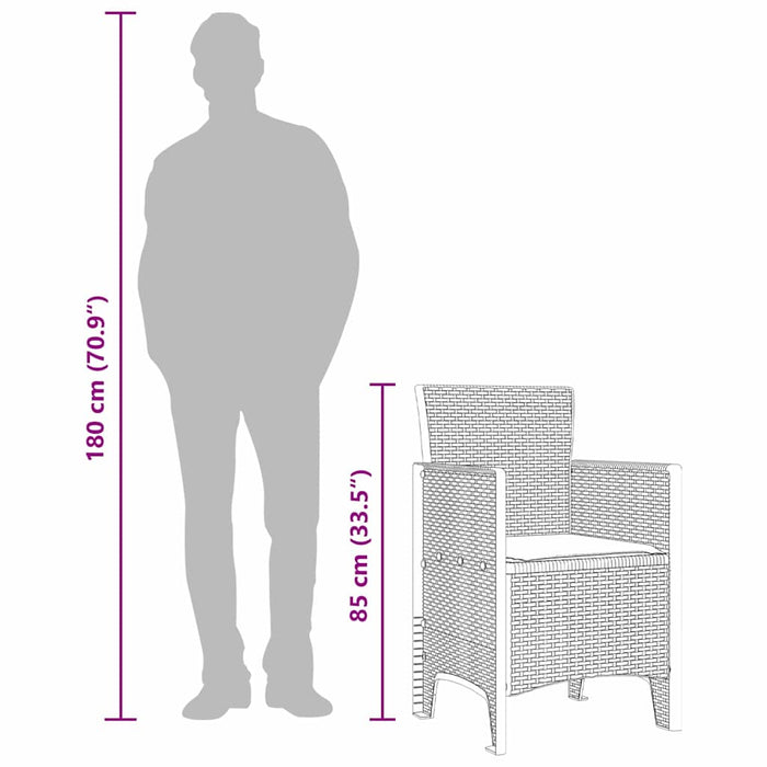 Garden Chairs 4 Pcs White 53 X 49 X 85 Cm Plastic Naiano