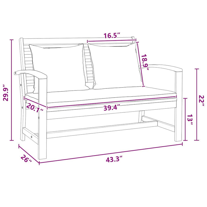 Garden Sofa Set 3 Pcs Natural Solid Teak Wood Ttplnpi