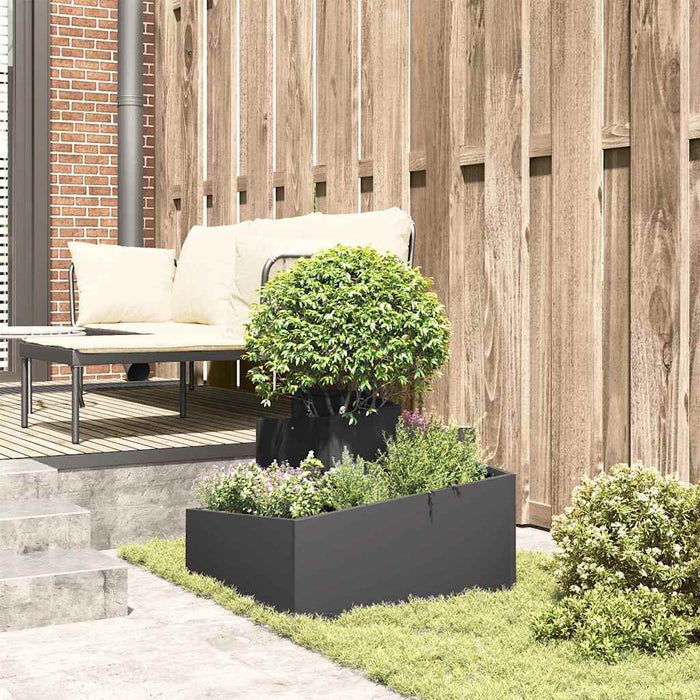 Garden Planter Black 60 X 60 X 50 Cm Cold-Rolled Steel Nitpio