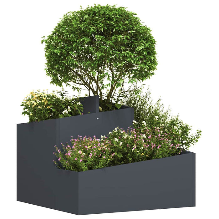 Garden Planter Anthracite 60 X 60 X 50 Cm Cold-Rolled Steel Nitpit