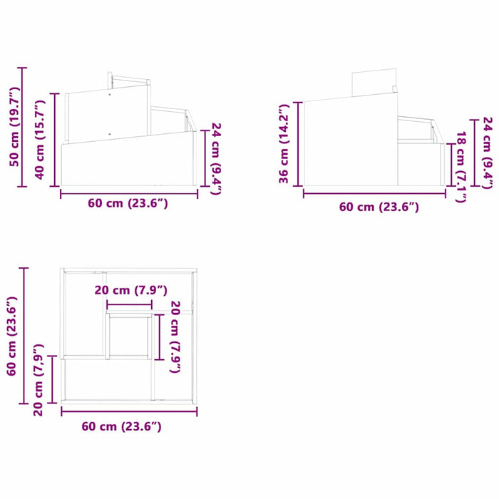 Garden Planter Anthracite 60 X 60 X 50 Cm Cold-Rolled Steel Nitpit
