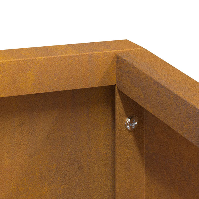 Garden Planter Brown 60 X 60 X 50 Cm Weathering Steel Nitpii