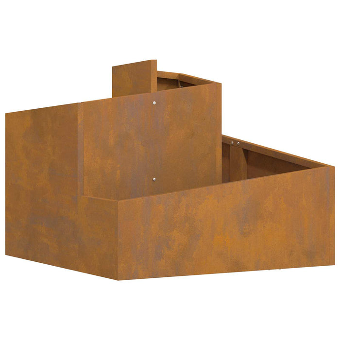 Garden Planter Brown 60 X 60 X 50 Cm Weathering Steel Nitpii