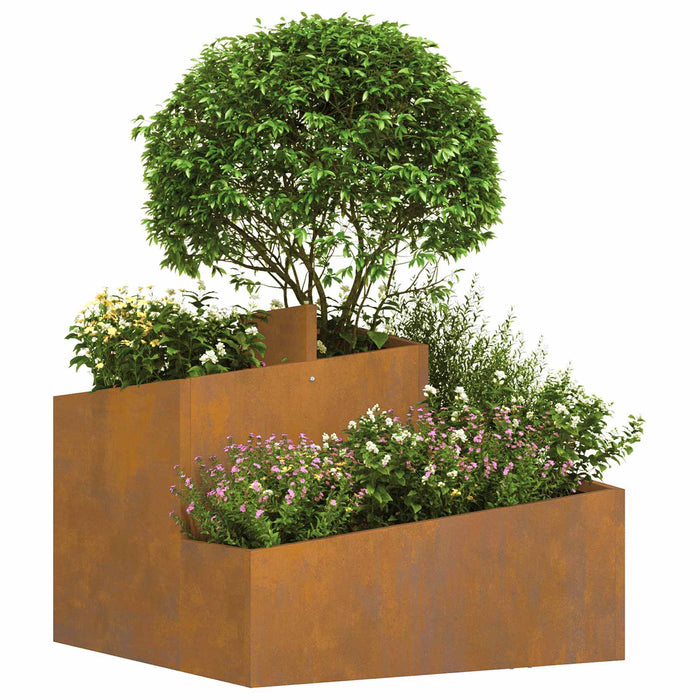 Garden Planter Brown 60 X 60 X 50 Cm Weathering Steel Nitpii
