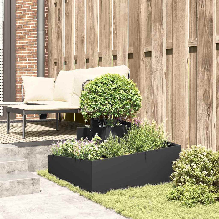 Garden Planter Black 80 X 80 X 50 Cm Cold-Rolled Steel Nitpin