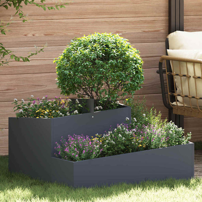 Garden Planter Anthracite 80 X 80 X 50 Cm Cold-Rolled Steel Nitpnb