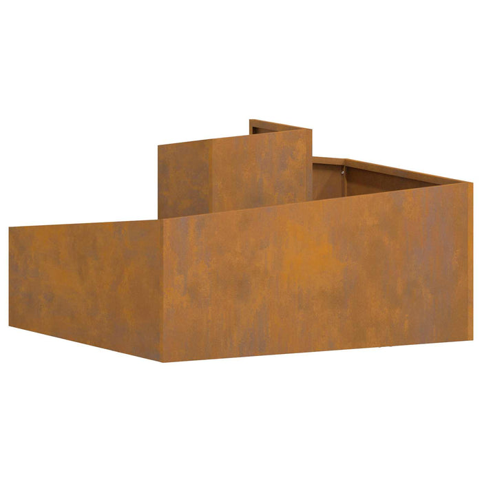 Garden Planter Brown 80 X 80 X 50 Cm Weathering Steel Nitpna
