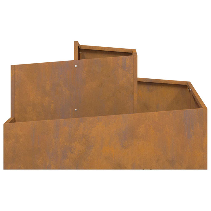 Garden Planter Brown 80 X 80 X 50 Cm Weathering Steel Nitpna