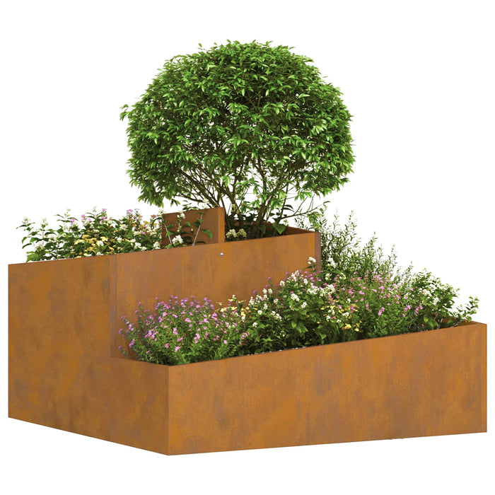 Garden Planter Brown 80 X 80 X 50 Cm Weathering Steel Nitpna