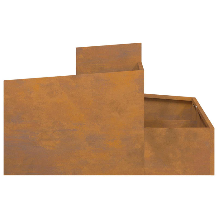 Garden Planter Brown 80 X 80 X 50 Cm Weathering Steel Nitpna