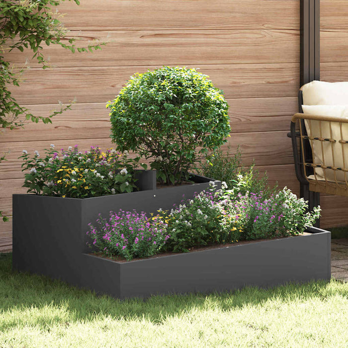 Garden Planter Black 100 X 100 X 50 Cm Cold-Rolled Steel Nitpnp