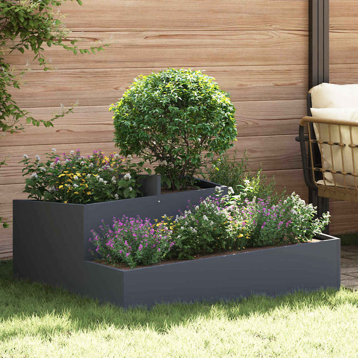 Garden Planter Anthracite 100 X 100 X 50 Cm Cold-Rolled Steel Nitpni