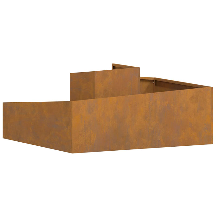 Garden Planter Brown 100 X 100 X 50 Cm Weathering Steel Nitpko