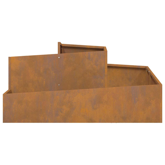 Garden Planter Brown 100 X 100 X 50 Cm Weathering Steel Nitpko