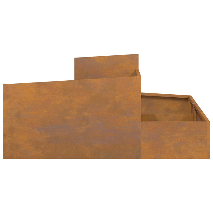 Garden Planter Brown 100 X 100 X 50 Cm Weathering Steel Nitpko