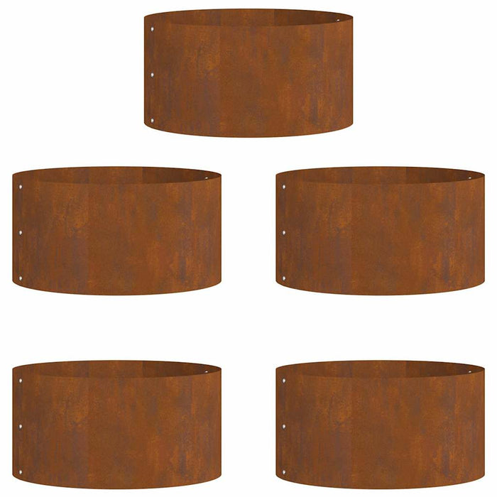 Garden 5 Pcs Brown 40 X 40 X 20 Cm Corten Steel Nitlok