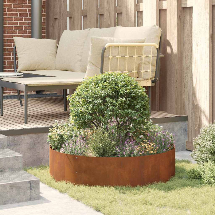 Garden Planter Brown 80 X 80 X 20 Cm Weathering Steel Nitltx