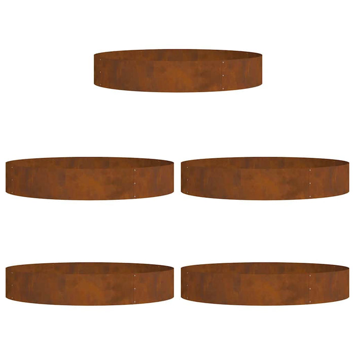 Garden Planter 5 Pcs Brown 120 X 120 X 20 Cm Weathering Steel Nitlai