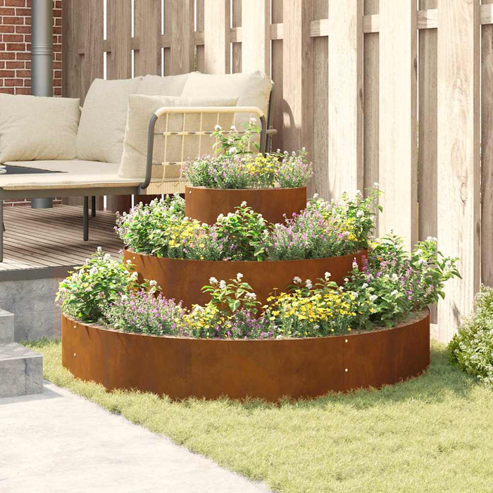 Garden Planter Brown 120 X 120 X 20 Cm Weathering Steel Nitllo