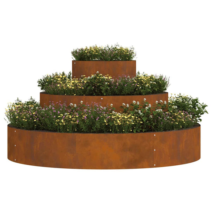 Garden Planter Brown 120 X 120 X 20 Cm Weathering Steel Nitllo