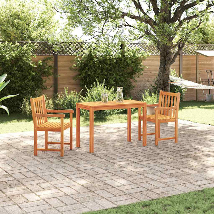 Garden Dining Set 3 Pcs Brown Solid Acacia Wood Ttipltl