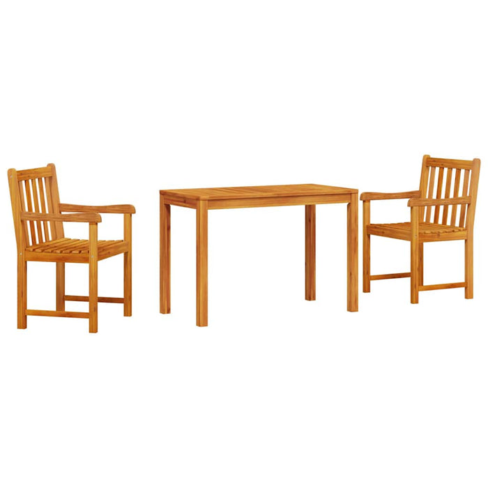 Garden Dining Set 3 Pcs Brown Solid Acacia Wood Ttipltl