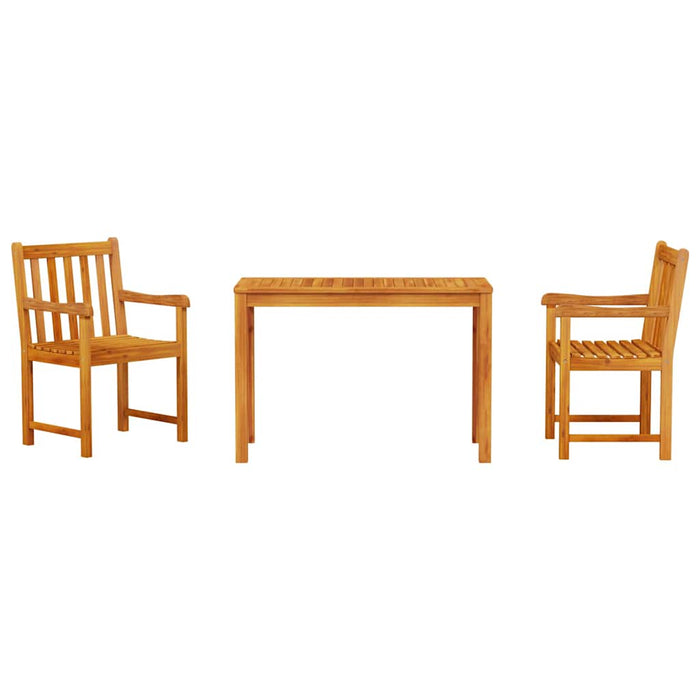 Garden Dining Set 3 Pcs Brown Solid Acacia Wood Ttipltl