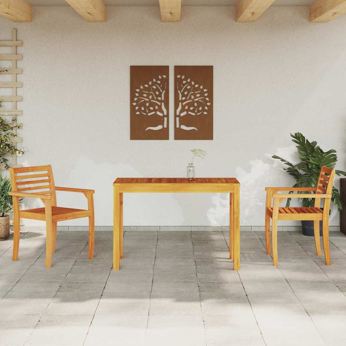 Garden Dining Set 3 Pcs Brown Solid Acacia Wood Ttipllx