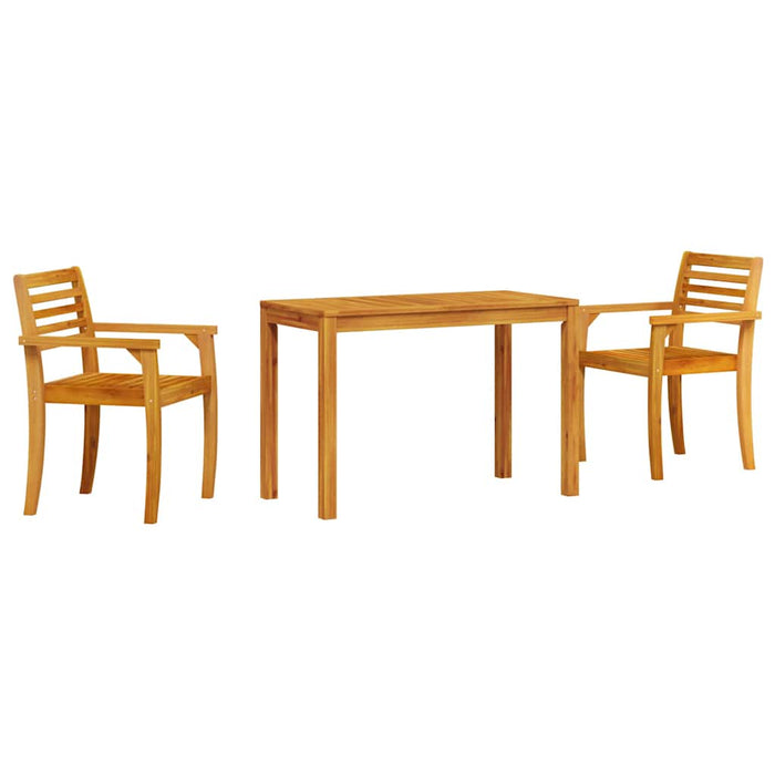 Garden Dining Set 3 Pcs Brown Solid Acacia Wood Ttipllx