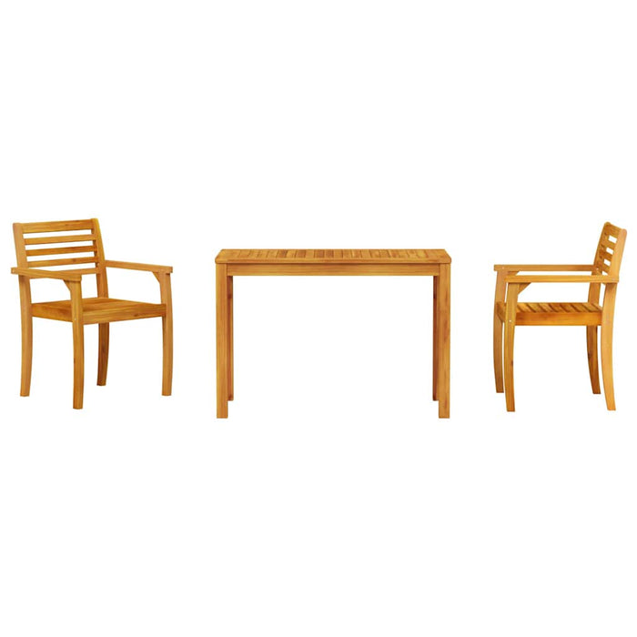 Garden Dining Set 3 Pcs Brown Solid Acacia Wood Ttipllx