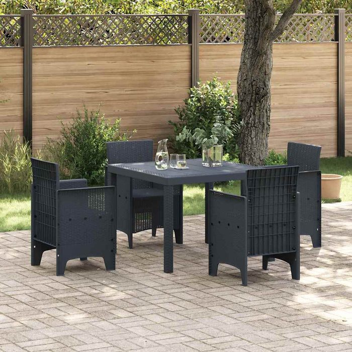 Garden Table Anthracite 100X100X73 Cm Poly Rattan Niolnb