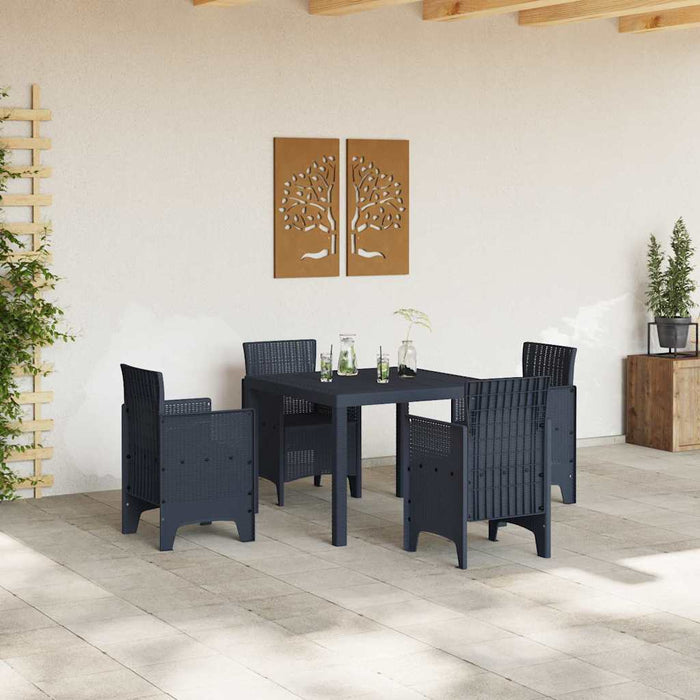 Garden Table Anthracite 100X100X73 Cm Poly Rattan Niolnb