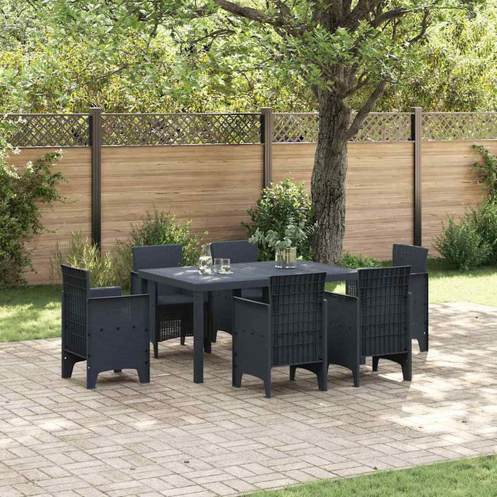 Garden Table Anthracite 150X100X73 Cm Poly Rattan Niolna
