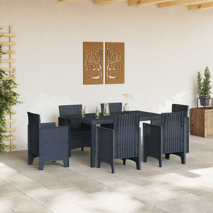 Garden Table Anthracite 150X100X73 Cm Poly Rattan Niolna