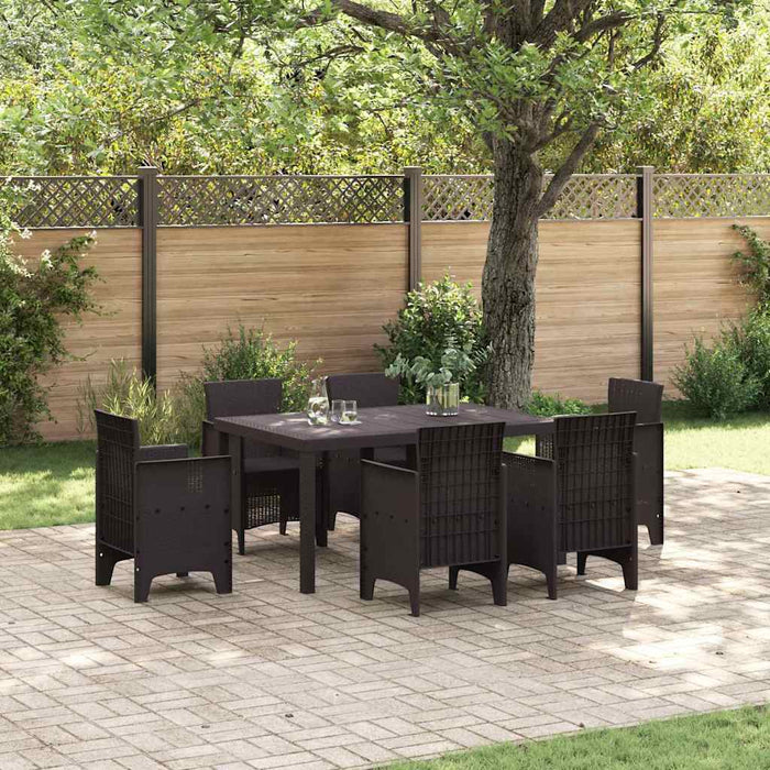 Garden Table Brown 150X100X73 Cm Poly Rattan Niolnp
