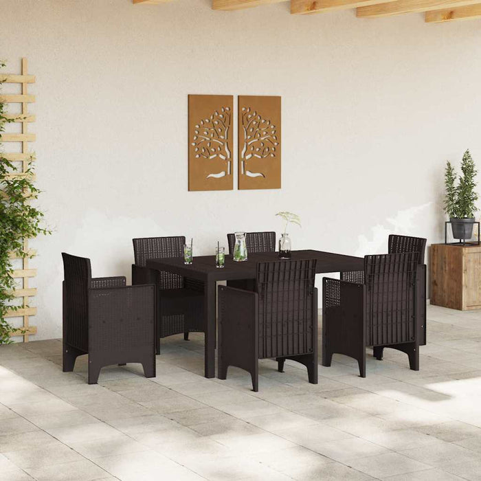 Garden Table Brown 150X100X73 Cm Poly Rattan Niolnp