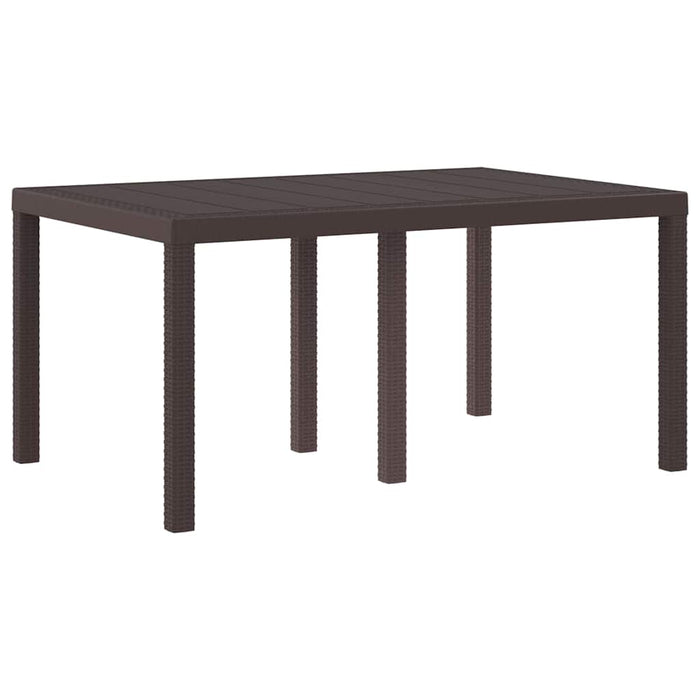 Garden Table Brown 150X100X73 Cm Poly Rattan Niolnp