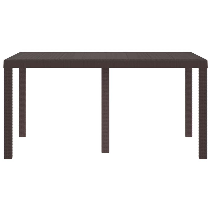 Garden Table Brown 150X100X73 Cm Poly Rattan Niolnp