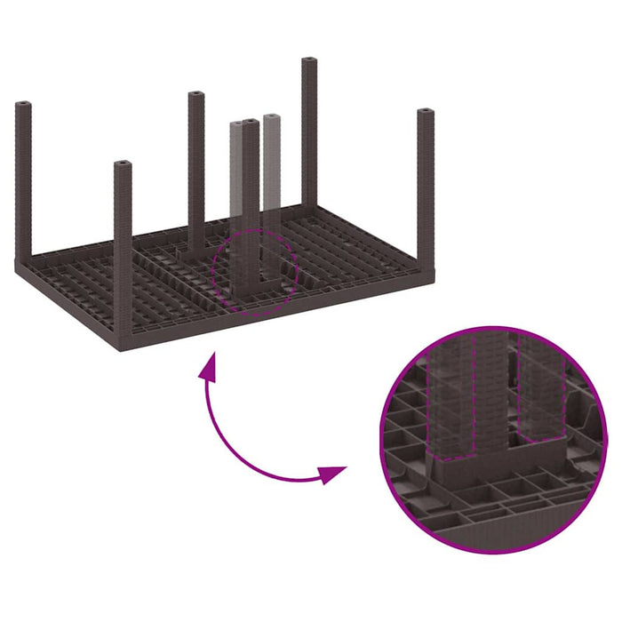Garden Table Brown 150X100X73 Cm Poly Rattan Niolnp