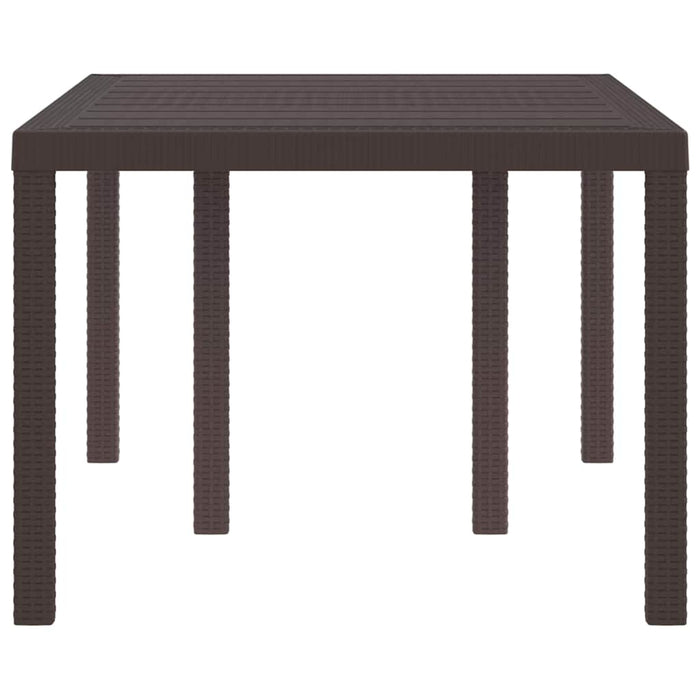 Garden Table Brown 150X100X73 Cm Poly Rattan Niolnp