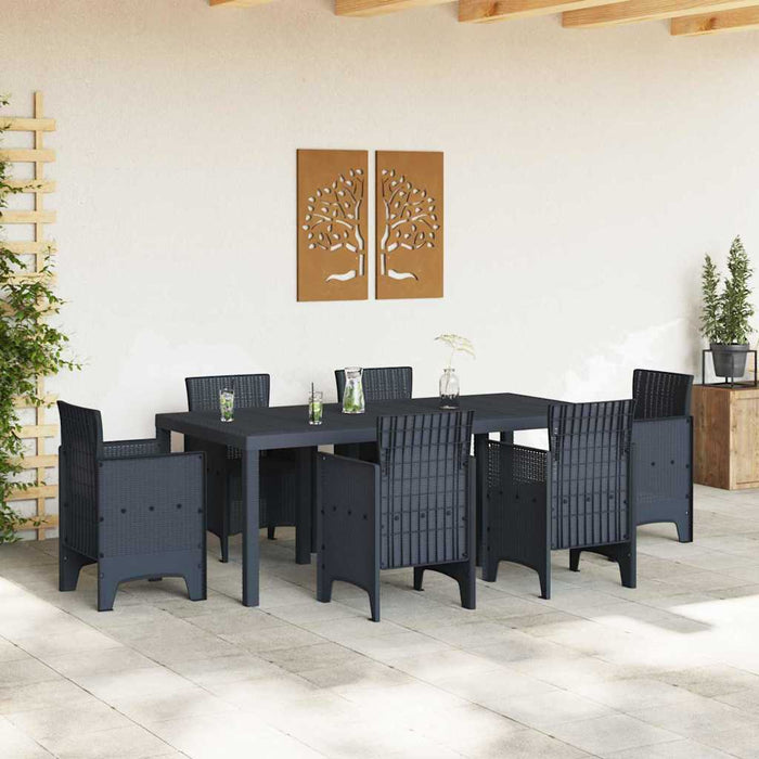 Garden Table Anthracite 200X100X73 Cm Poly Rattan Niolnn