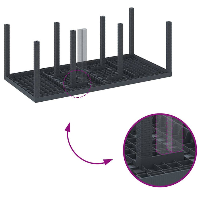 Garden Table Anthracite 200X100X73 Cm Poly Rattan Niolnn