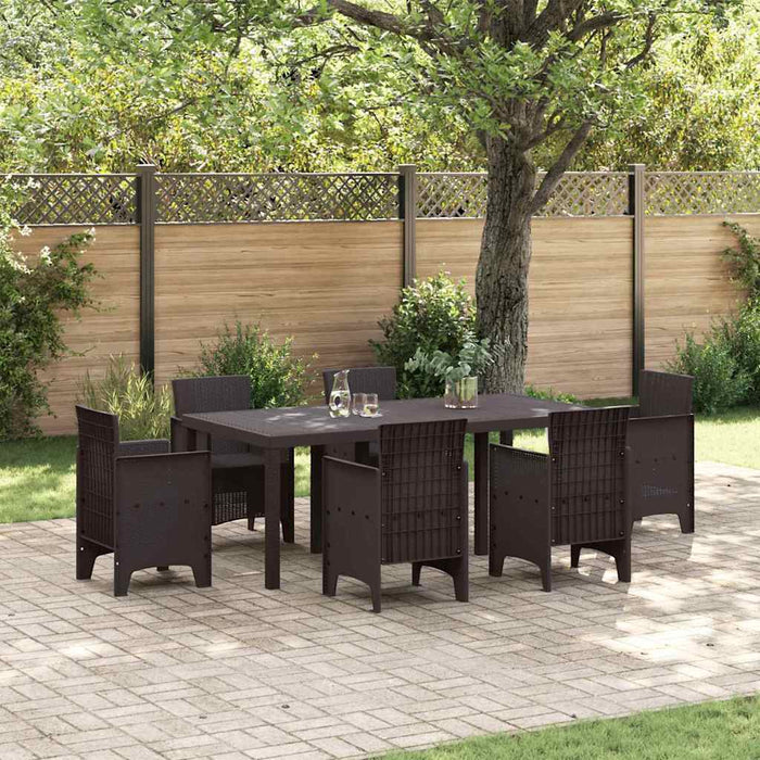 Garden Table Brown 200X100X73 Cm Poly Rattan Niolnk