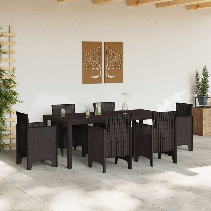 Garden Table Brown 200X100X73 Cm Poly Rattan Niolnk
