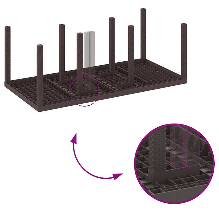 Garden Table Brown 200X100X73 Cm Poly Rattan Niolnk