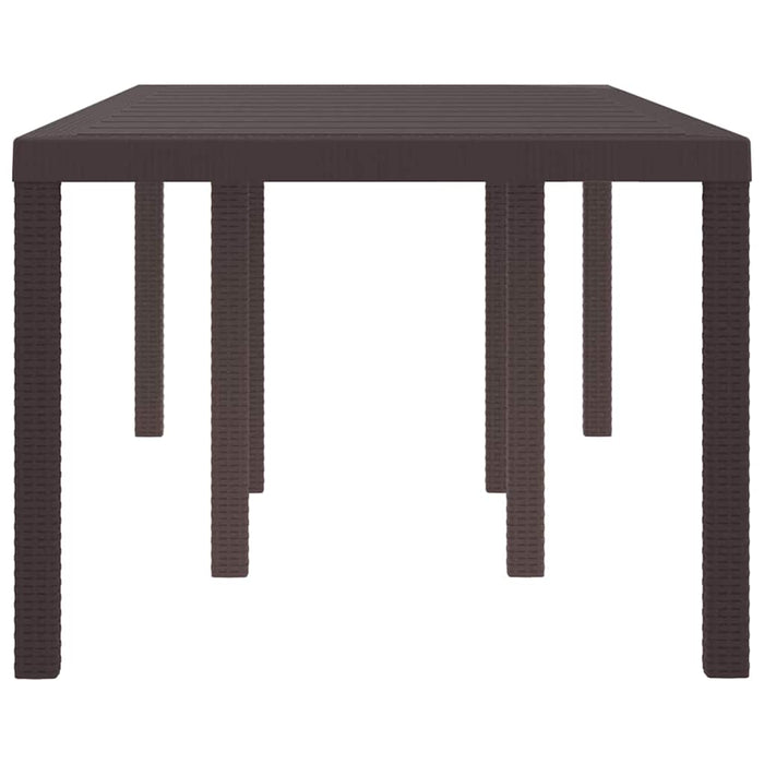 Garden Table Brown 200X100X73 Cm Poly Rattan Niolnk