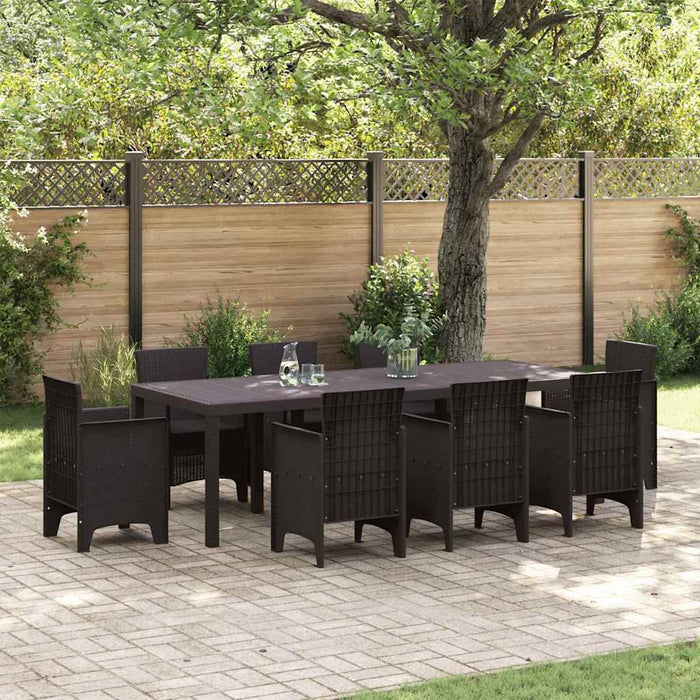 Garden Table Brown 250X100X73 Cm Poly Rattan Niolkt