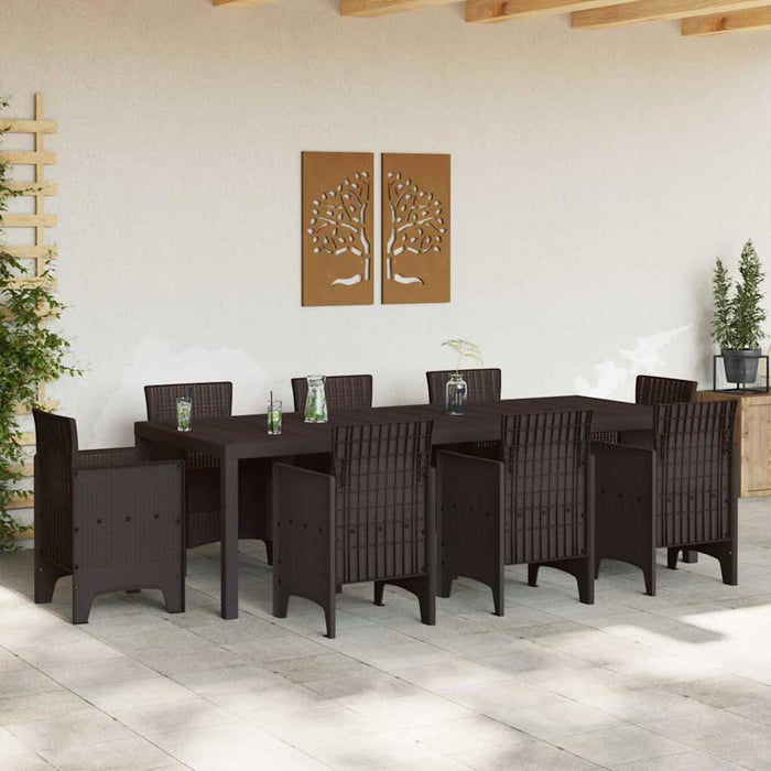 Garden Table Brown 250X100X73 Cm Poly Rattan Niolkt