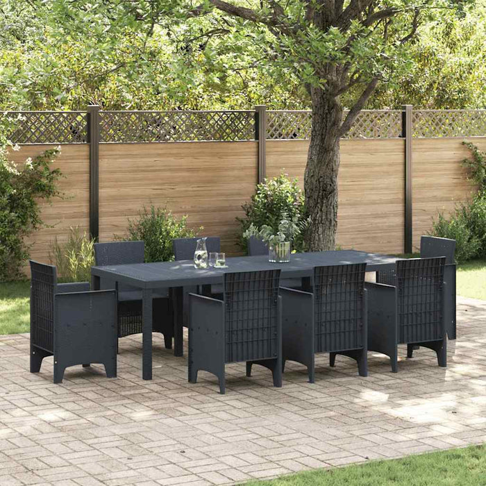 Garden Table Anthracite 250 X 100 X 73 Cm Poly Rattan Ttinpol