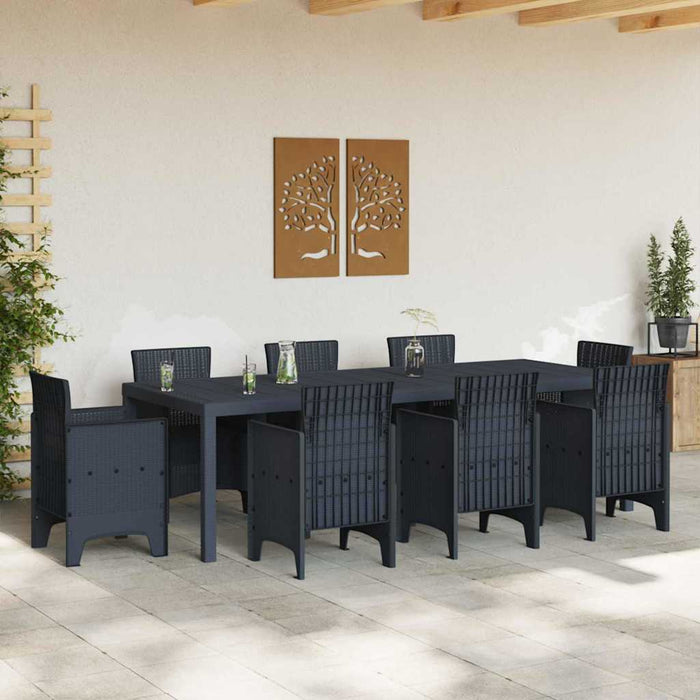 Garden Table Anthracite 250 X 100 X 73 Cm Poly Rattan Ttinpol